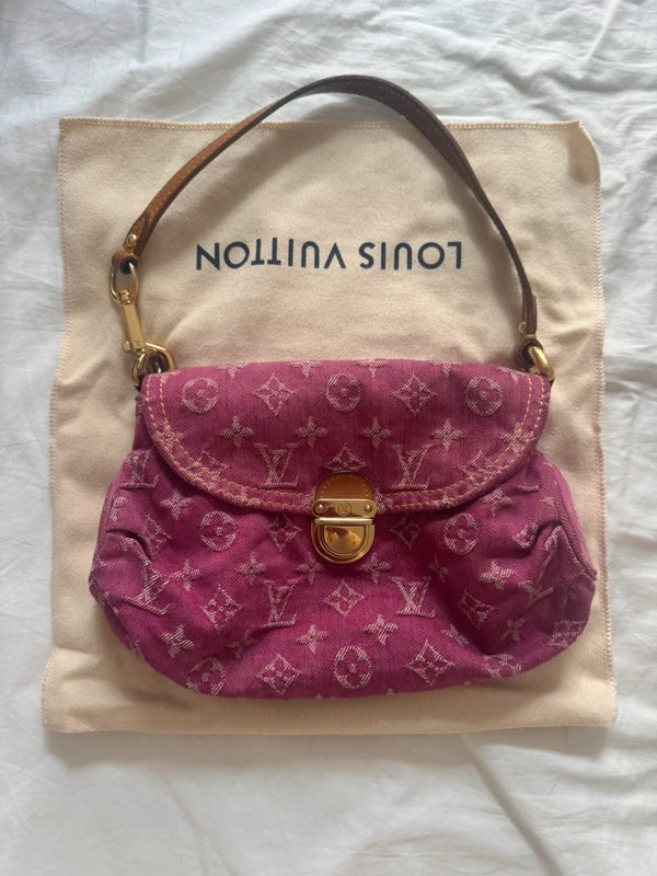 Louis Vuitton Denim Pleaty Bag Fuchsia