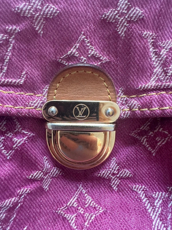 Louis Vuitton Denim Pleaty Bag Fuchsia