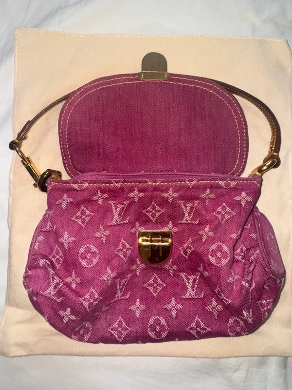 Louis Vuitton Denim Pleaty Bag Fuchsia