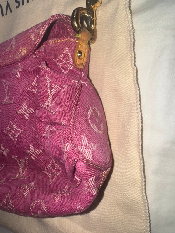 Louis Vuitton Denim Pleaty Bag Fuchsia