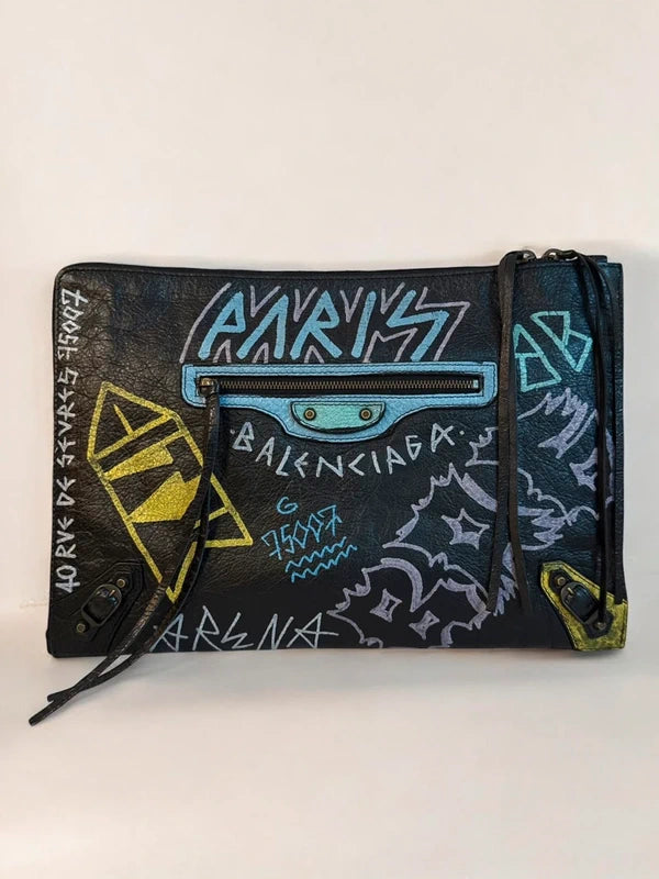 NEW Balenciaga Arena City Graffiti Clutch