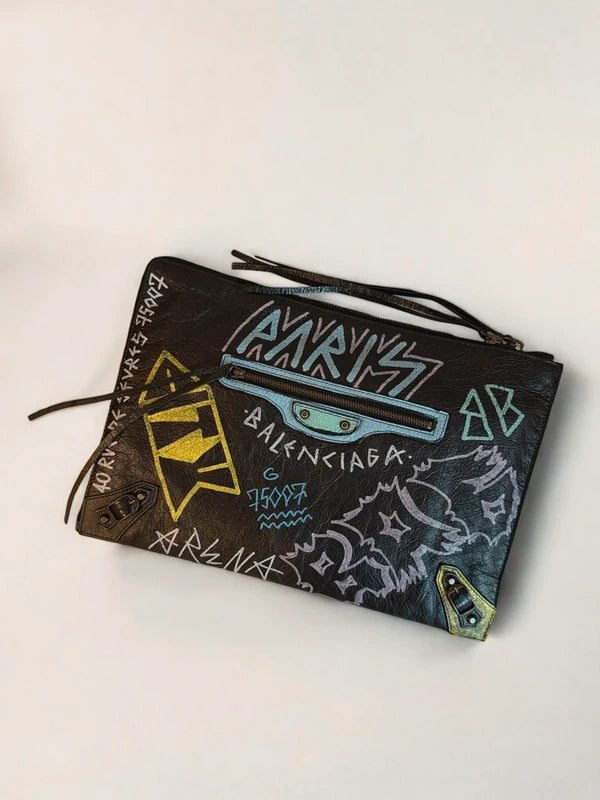 NEW Balenciaga Arena City Graffiti Clutch