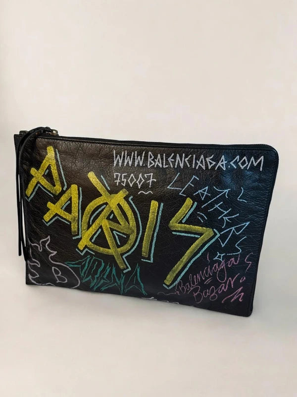 NEW Balenciaga Arena City Graffiti Clutch