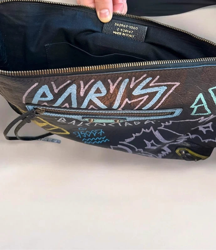 NEW Balenciaga Arena City Graffiti Clutch