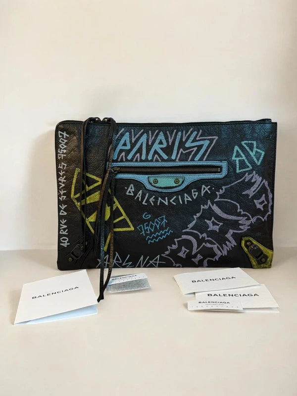 NEW Balenciaga Arena City Graffiti Clutch