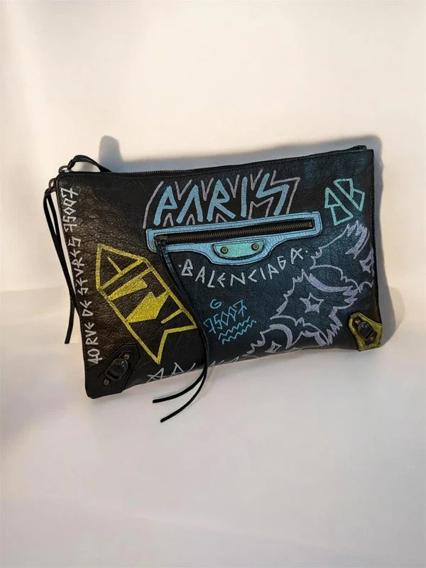NEW Balenciaga Arena City Graffiti Clutch