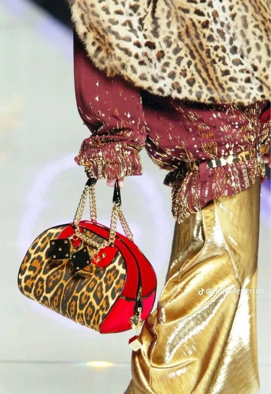 Rare Sac Dior "Gambler" Dice Leopard - Era John Galliano 2004