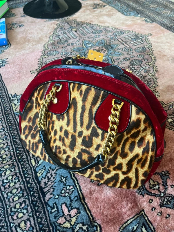 Rare Sac Dior "Gambler" Dice Leopard - Era John Galliano 2004