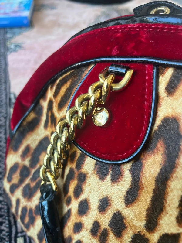 Rare Sac Dior "Gambler" Dice Leopard - Era John Galliano 2004