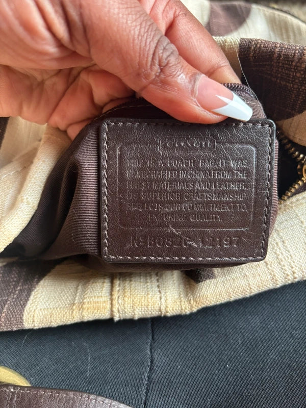 Vintage Coach beige and brown Carly bag