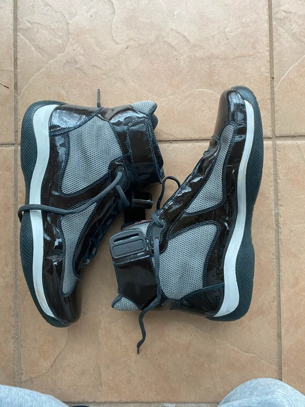 Prada Men's Black and Grey Trainers
