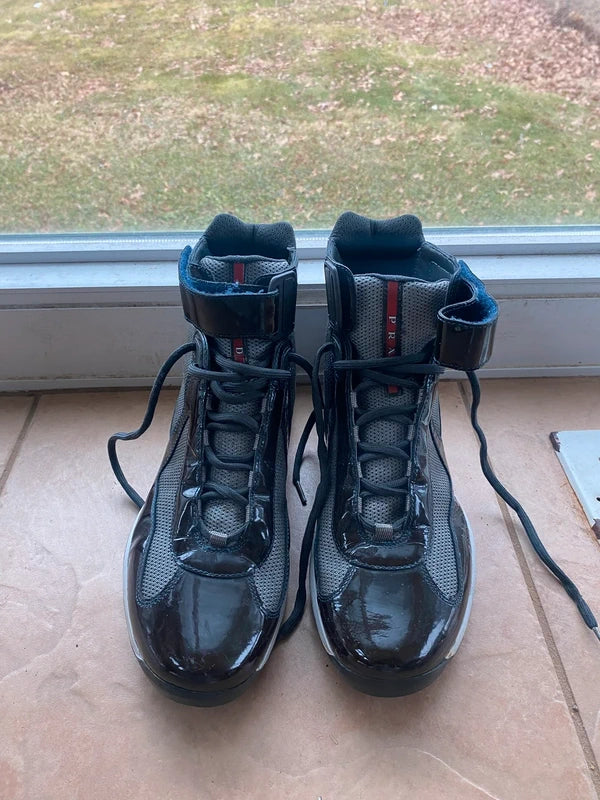 Prada Men's Black and Grey Trainers