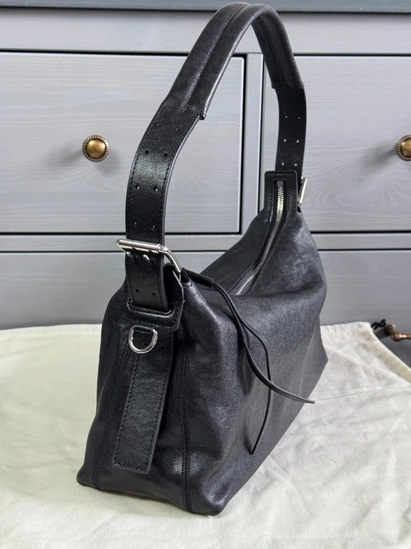 Lemaire Berlingot Hobo Bag in dark chocolate leather