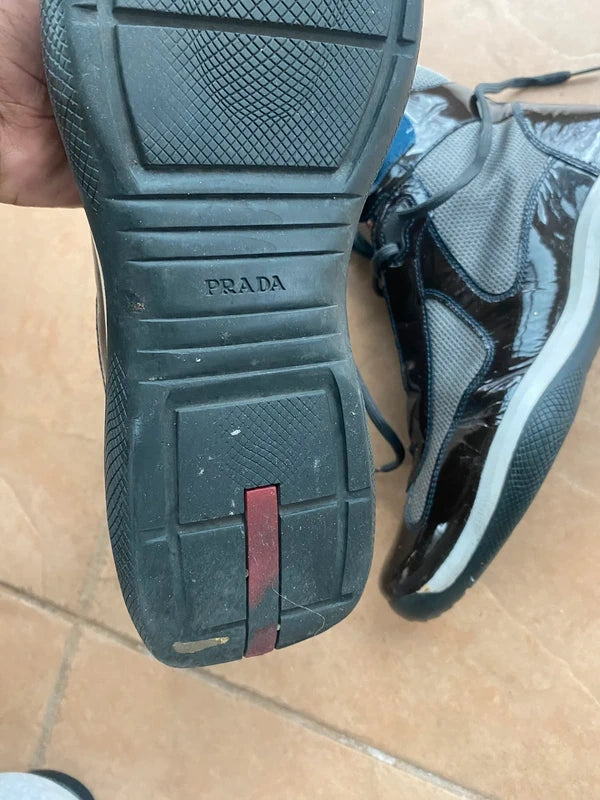 Prada Men's Black and Grey Trainers