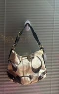 Vintage Coach beige and brown Carly bag